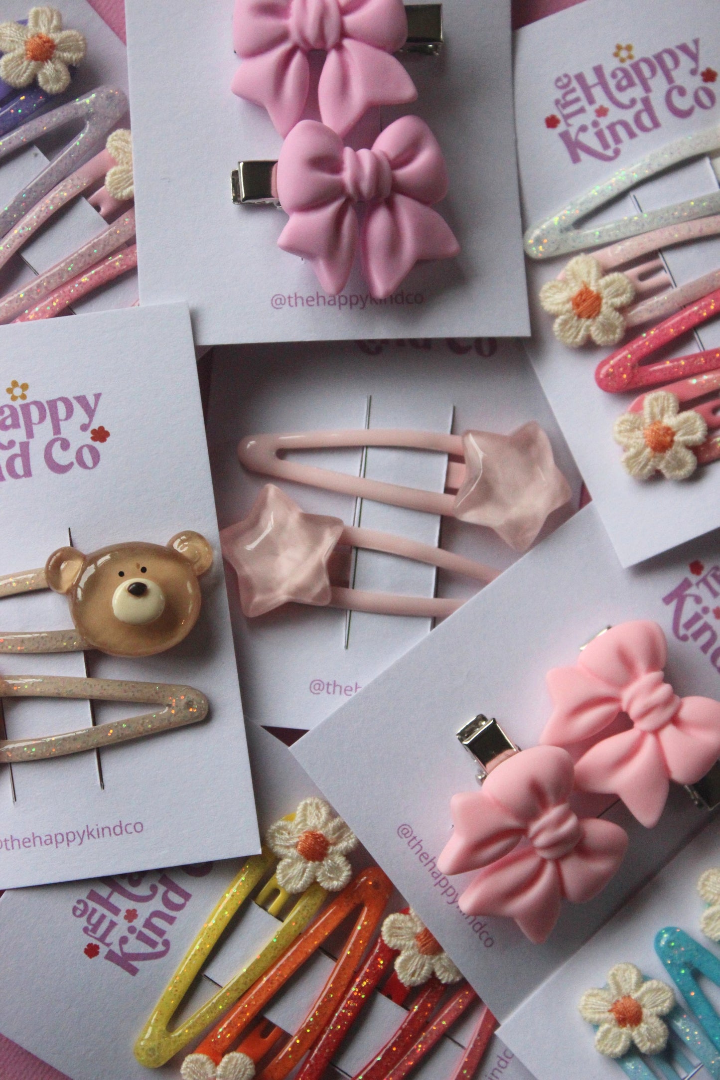 Dreamy Bow Clips - Soft Berry