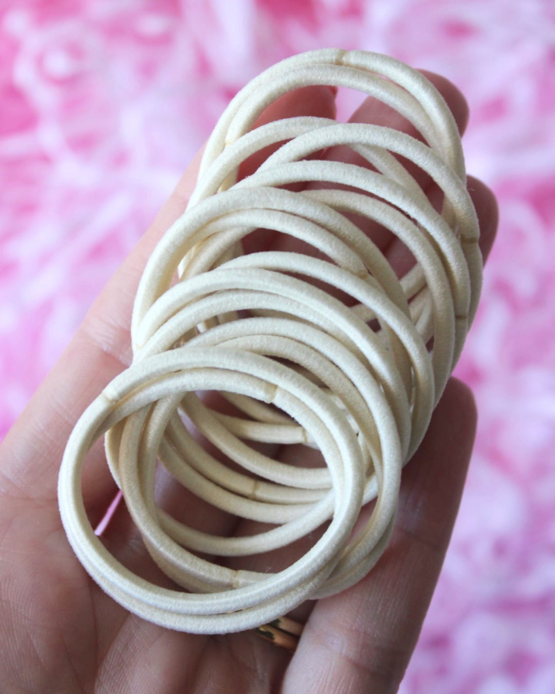 Thick Hair Ties 15 Pk - Milk
