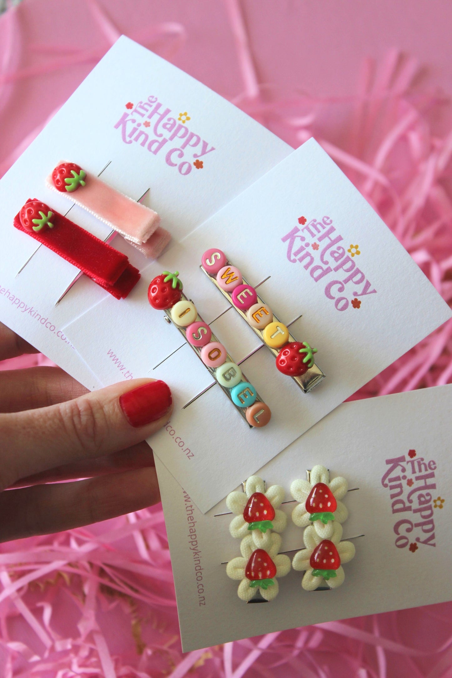 Berry Velvet Contrast Clips