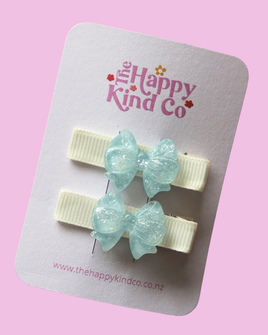 Dreamy Sky Ballet Bow Clips