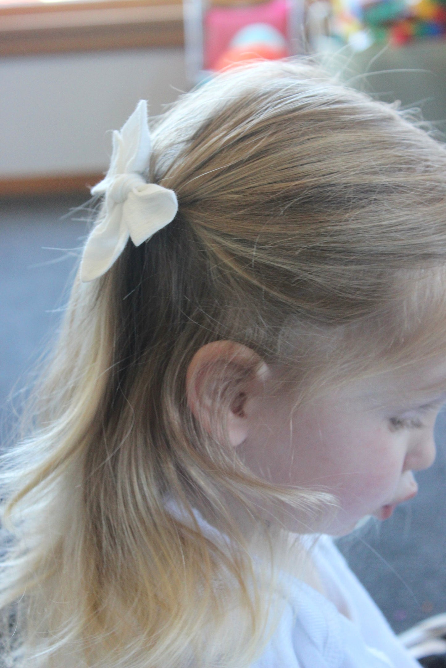 Milk Crepe Scrunch Bow