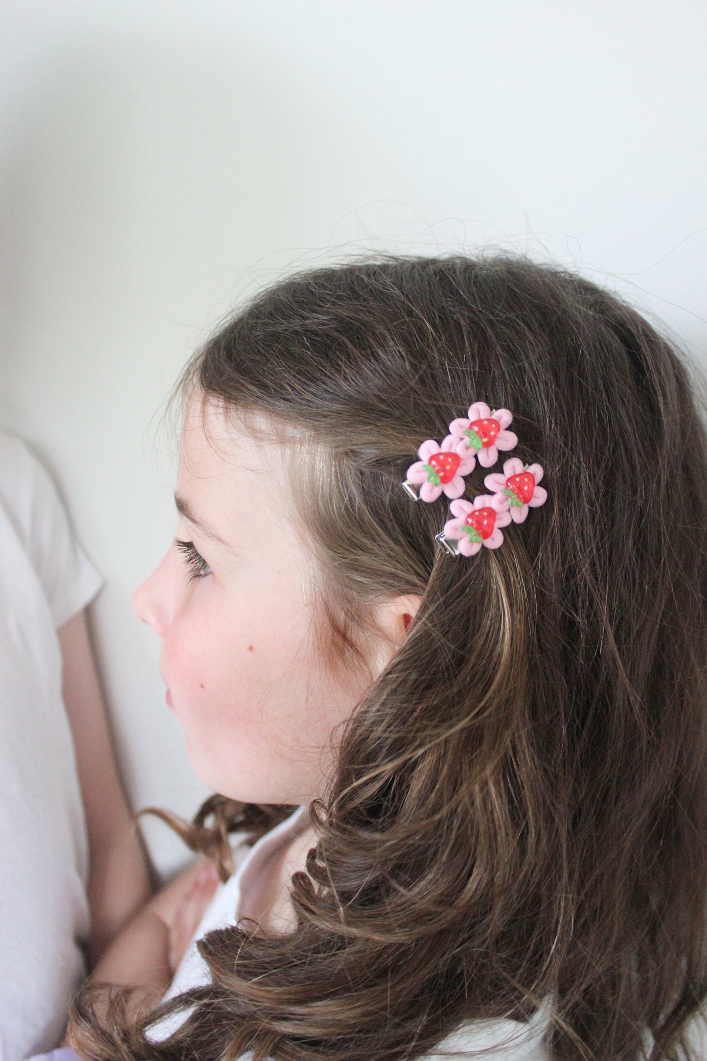 Strawberry Flower Clips - Candy Pink
