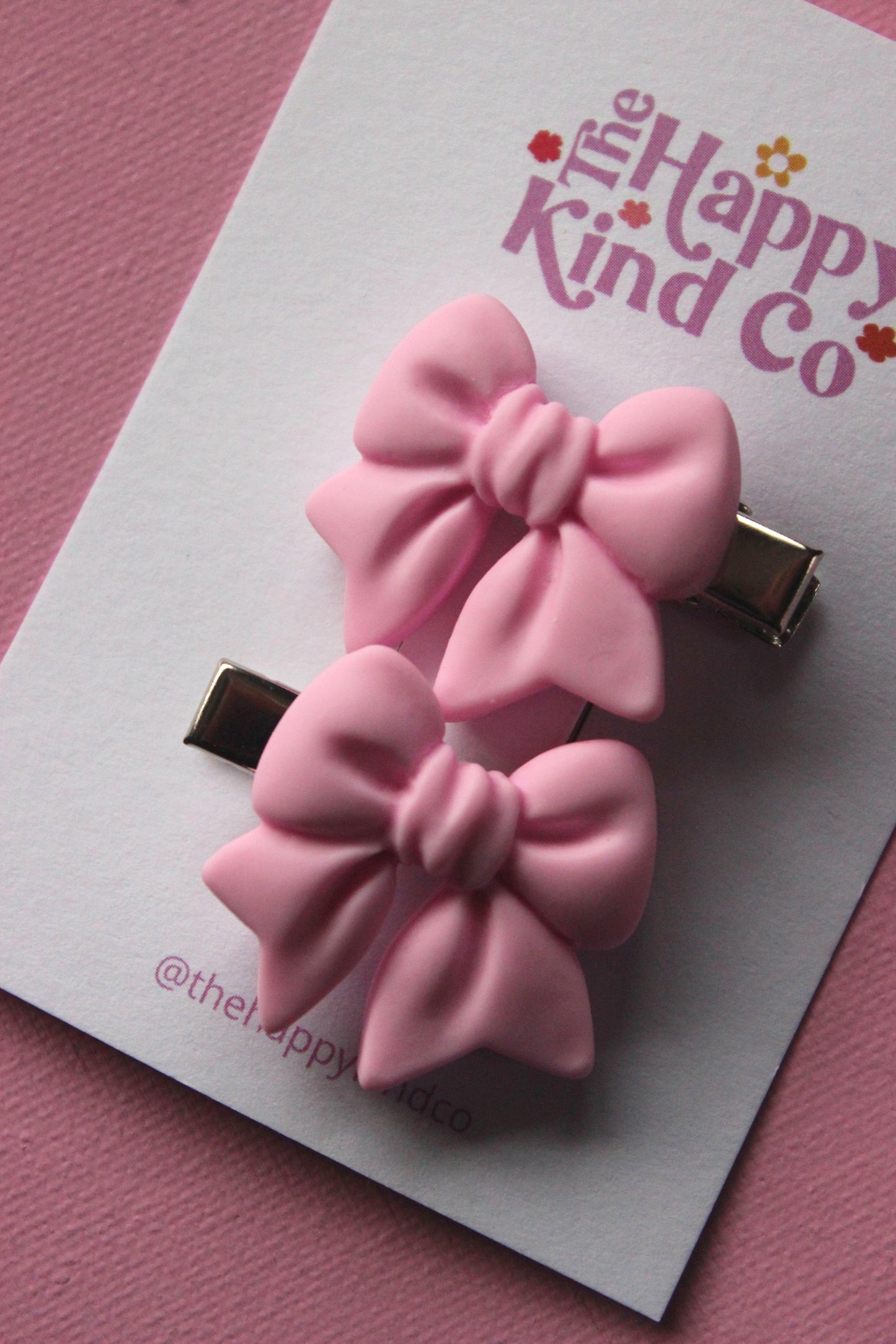 Dreamy Bow Clips - Soft Berry
