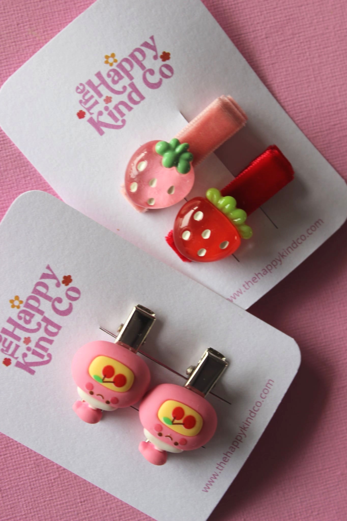 Juicy Berry Velvet Contrast Clips