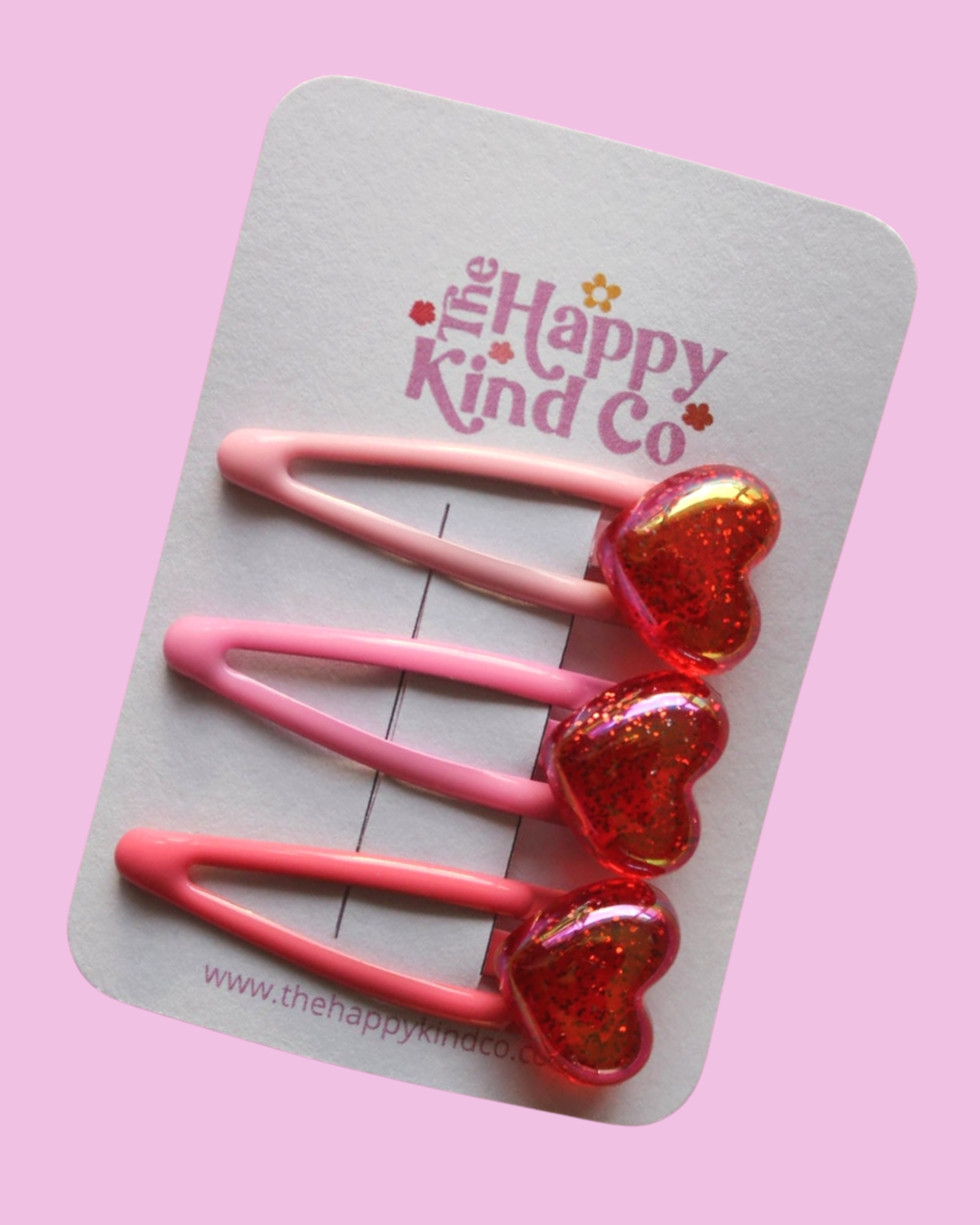 Glitter Jelly Heart Clips