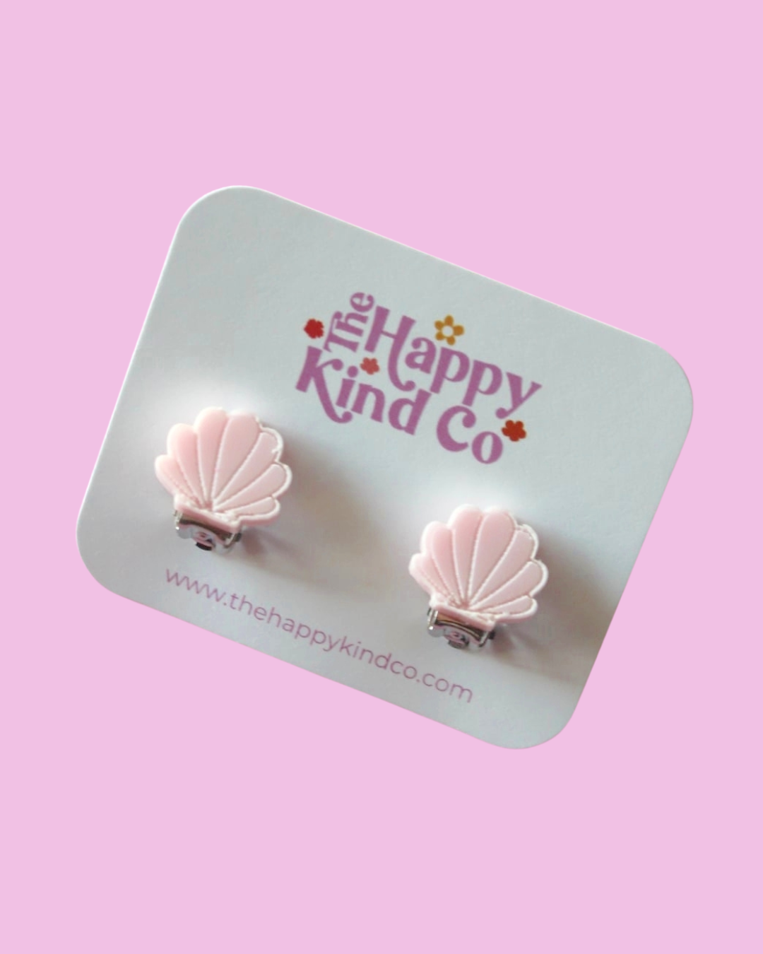 Pink Shell Clip-On Earrings
