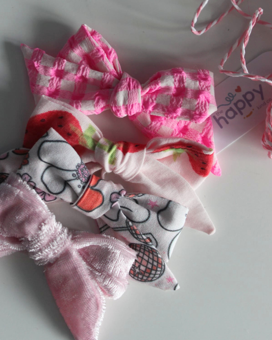 Pink Gingham Seersucker Victoria Bow
