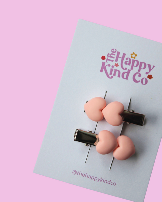 Heart Stopper Toddler Clips Baby Pink