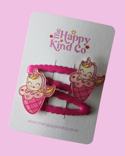 Wavy Unicorn Clips - Dreamy Ice Creamy