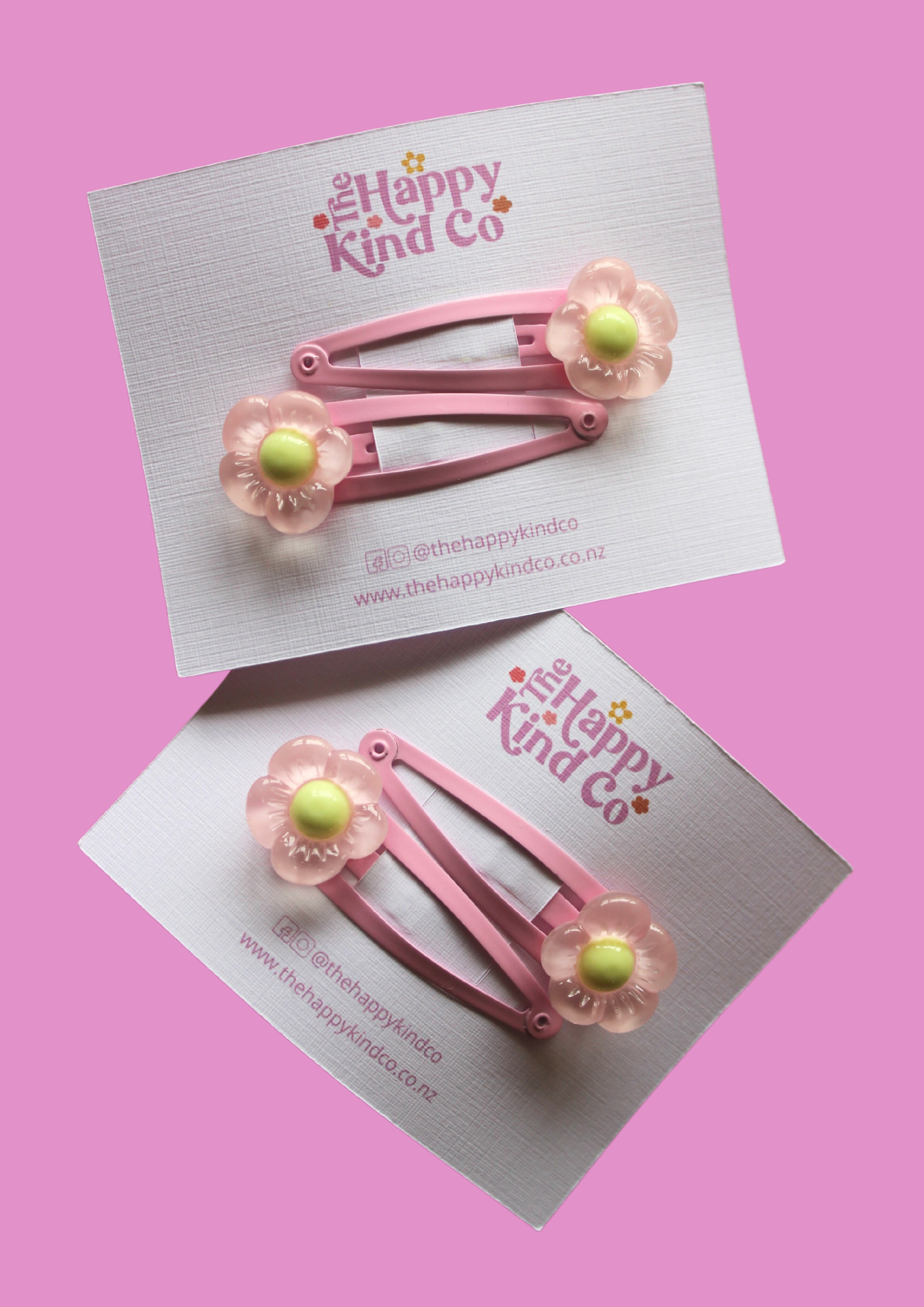 Candyfloss Retro Flower Clips 2 Pack