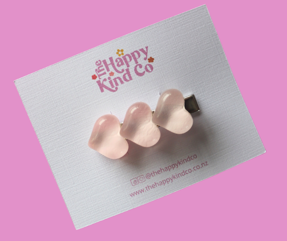 Soft Peach Jelly Hearts Clip