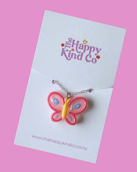 Pink Flutterfly Necklace