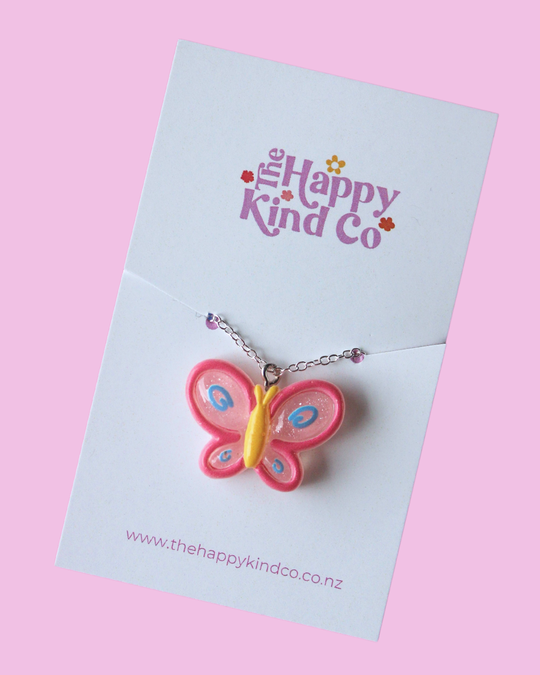 Pink Flutterfly Necklace