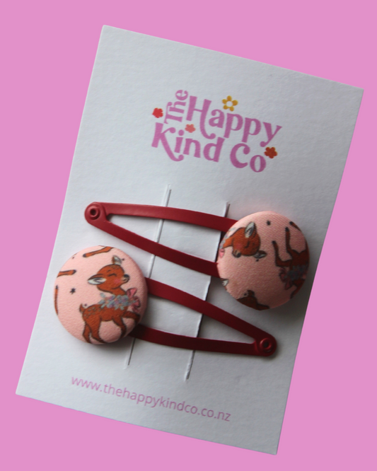Cute As A Button Blush Reindeer Button Clips
