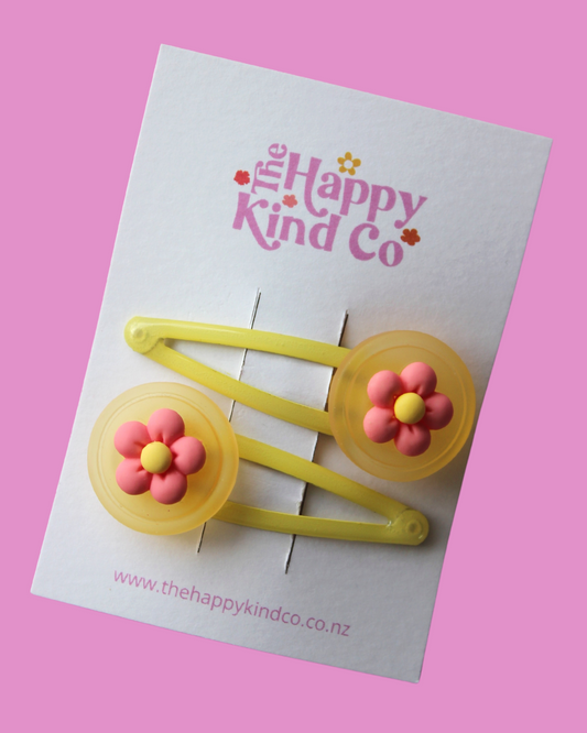 Yellow Blossom Clips 2 Pack