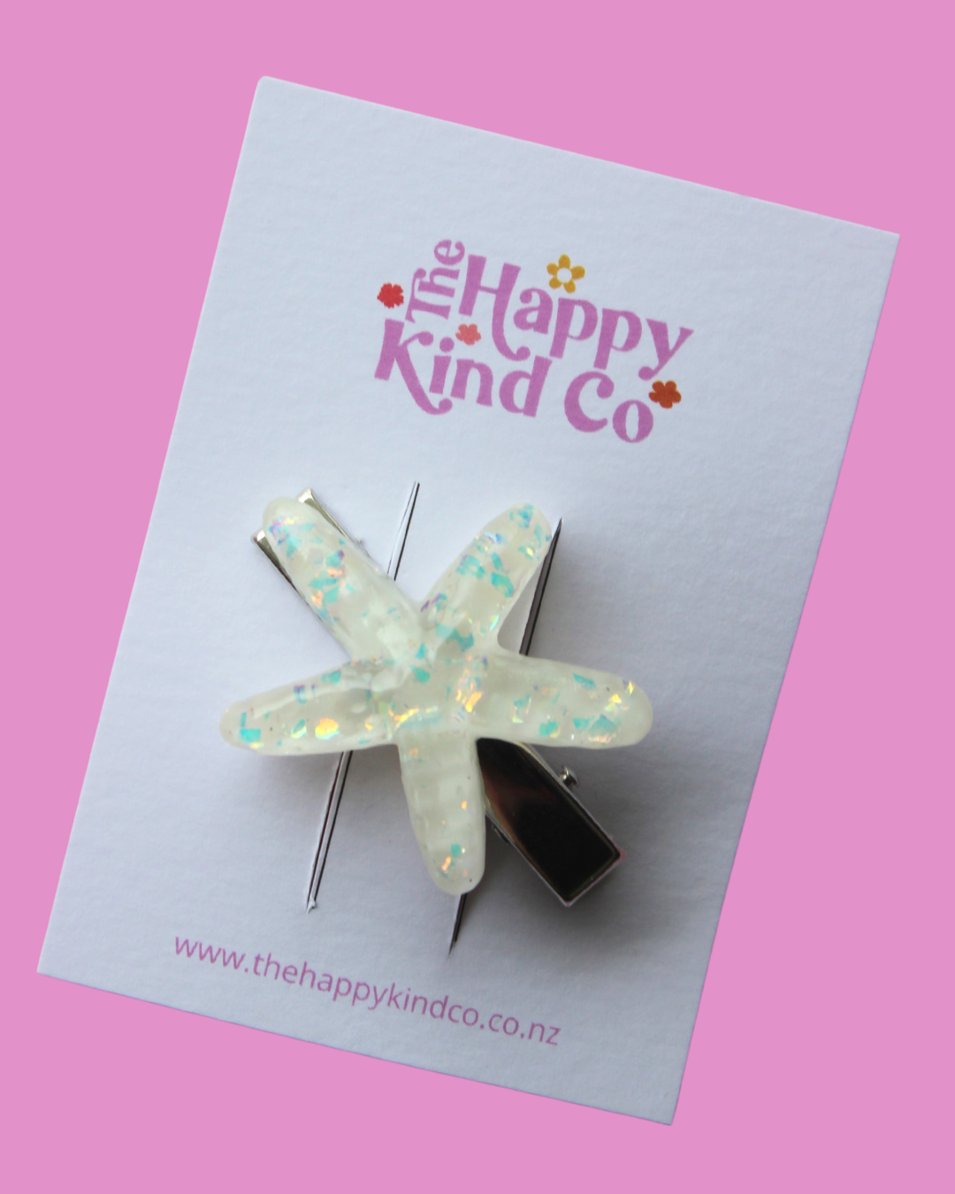 Shiny Sea Star Clip White Sand