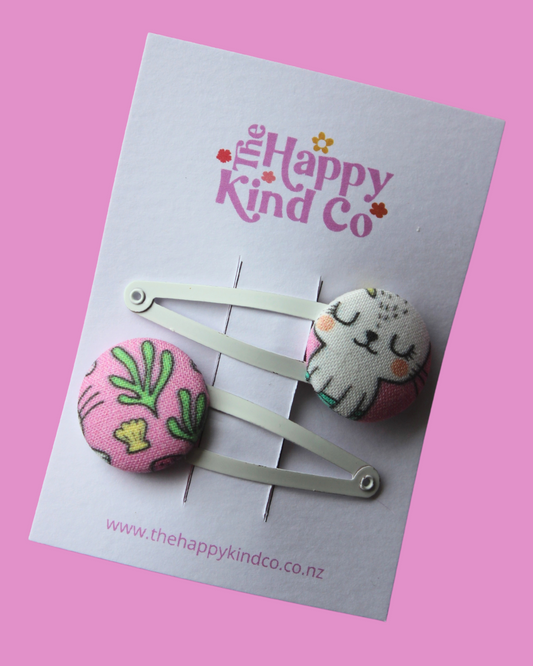 Cute As A Button Purrmaid Button Clips