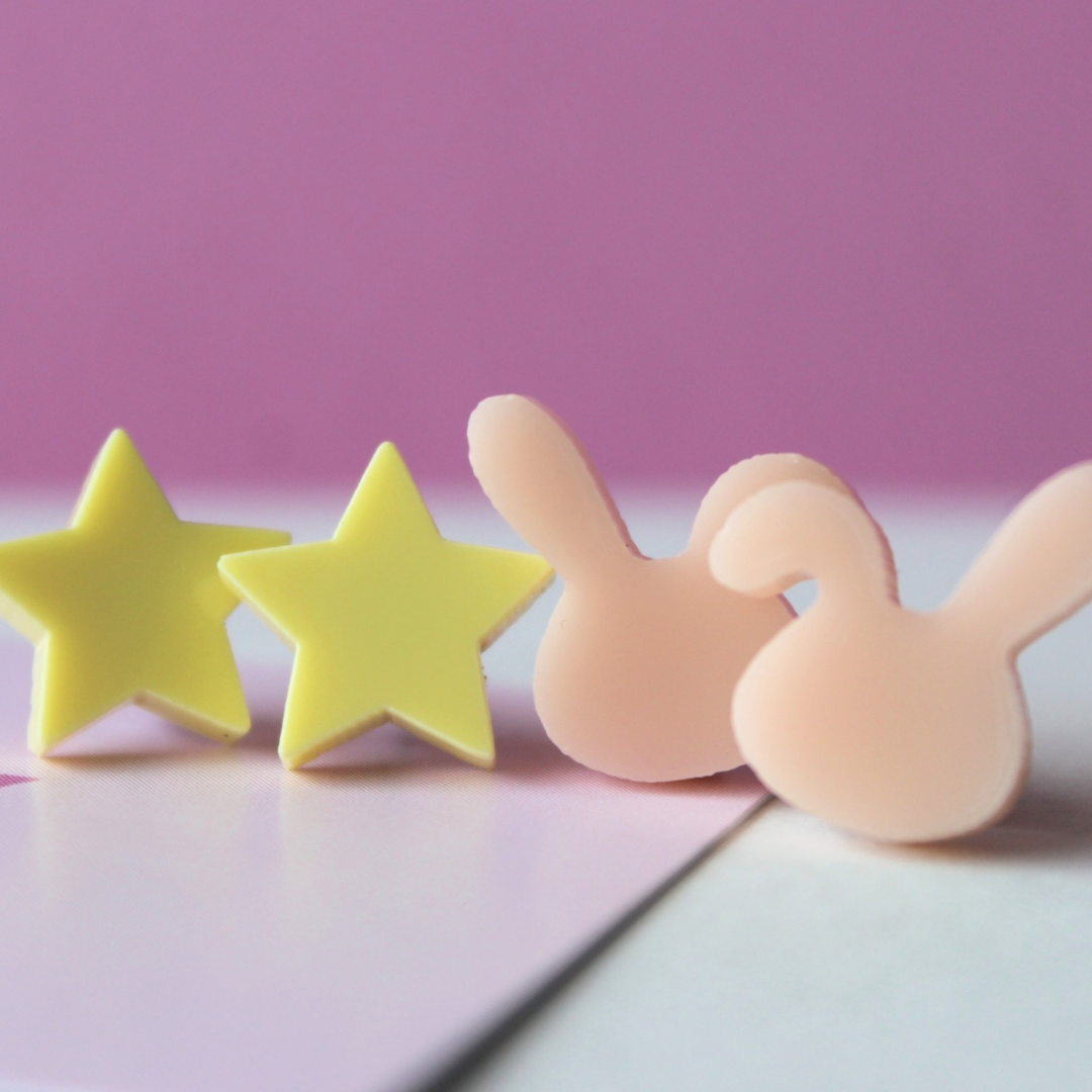 Peach Bunny Earrings