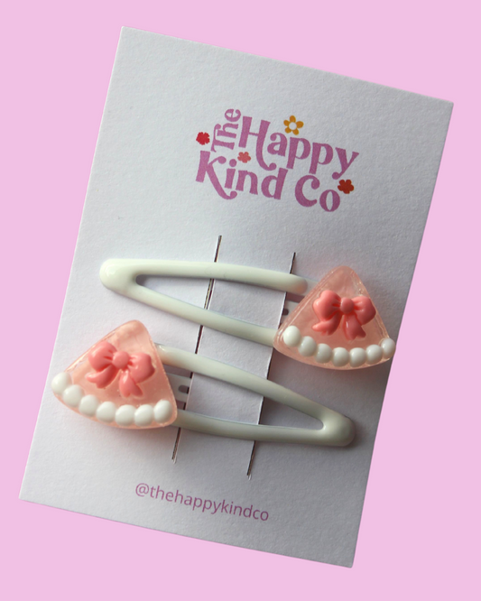 Jelly Bow Cake Clips