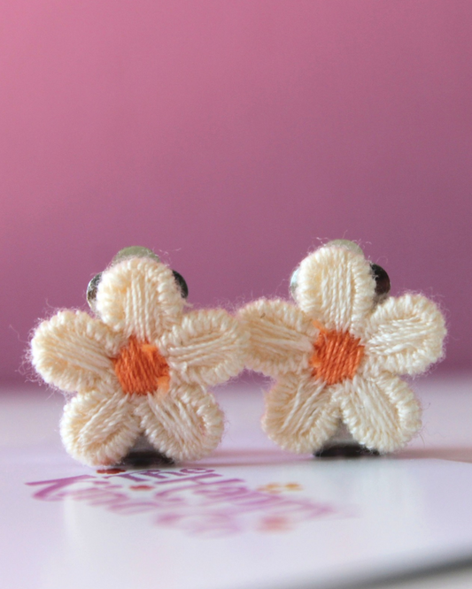 Dainty Daisy Clip On Earrings
