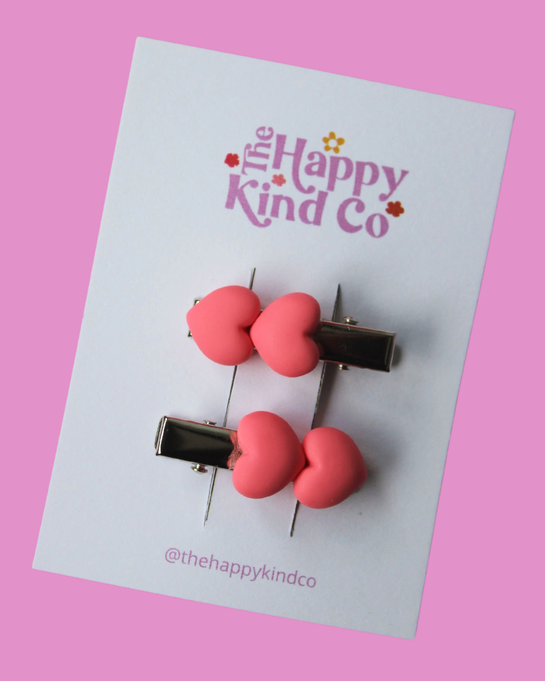 Heart Stopper Toddler Clips Coral