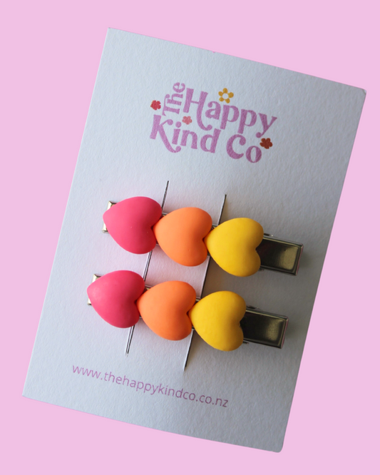 Triple Heart Stopper Clips - Fruit Salad