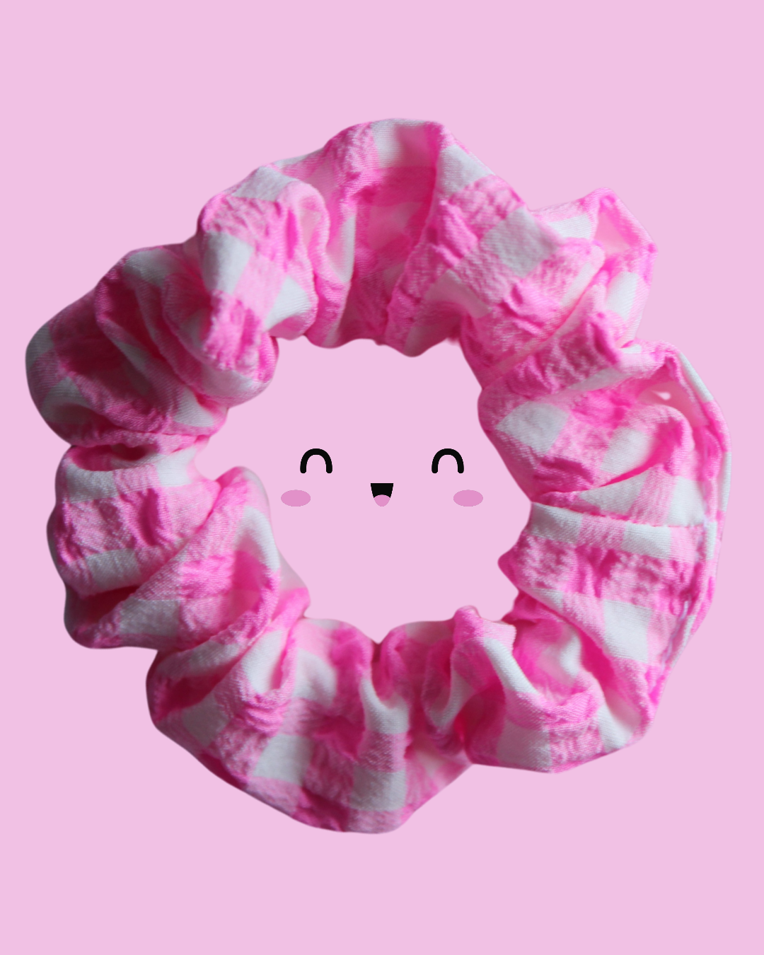 Candy Pink Gingham Toddler Scrunchie