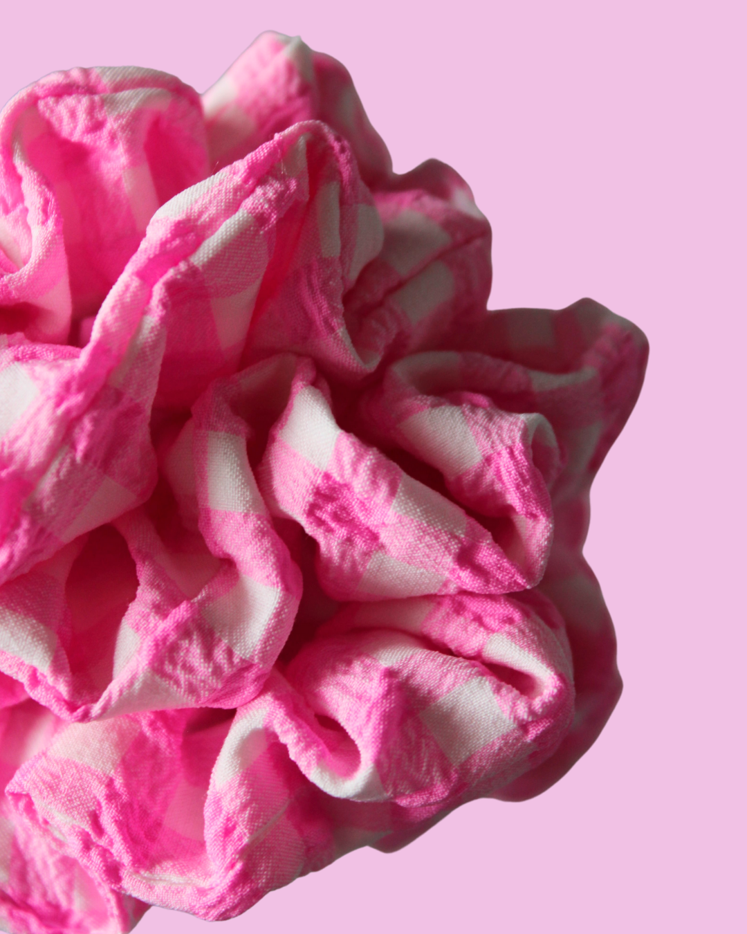 Candy Pink Gingham Toddler Scrunchie