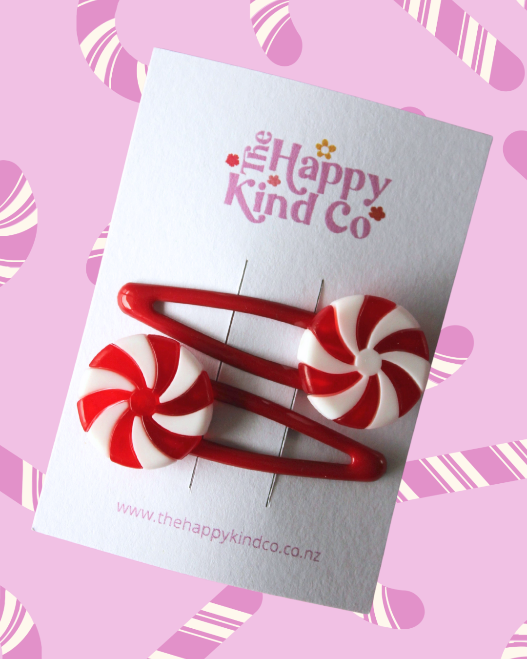 Ruby Peppermint Swirls Clips