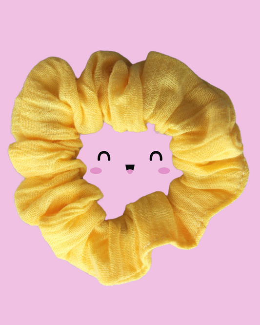 Sunshine Yellow Cheesecloth Toddler Scrunchie