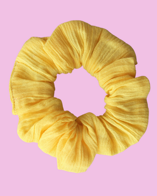 Sunshine Yellow Cheesecloth Scrunchie