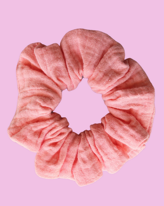 Oh-so Peachy Muslin Scrunchie