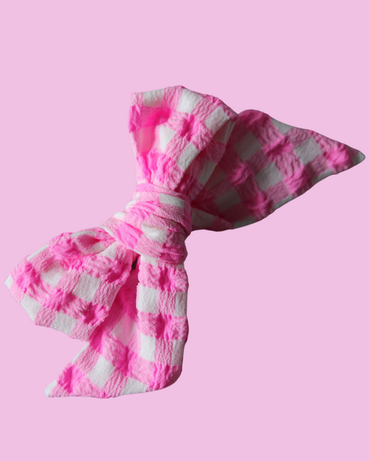 Candy Pink Gingham Victoria Bow