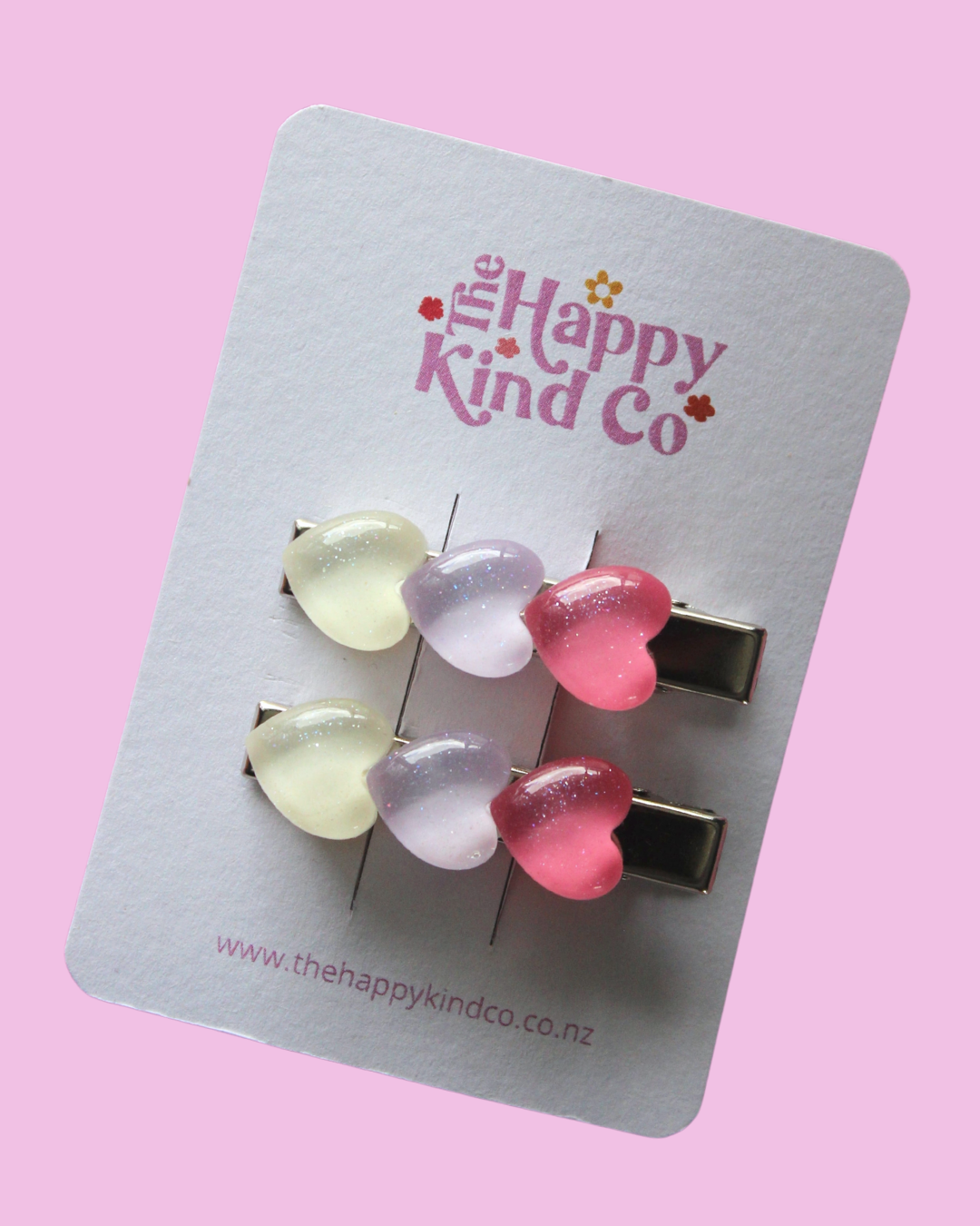 Triple Heart Stopper Clips - Shimmer & Shine