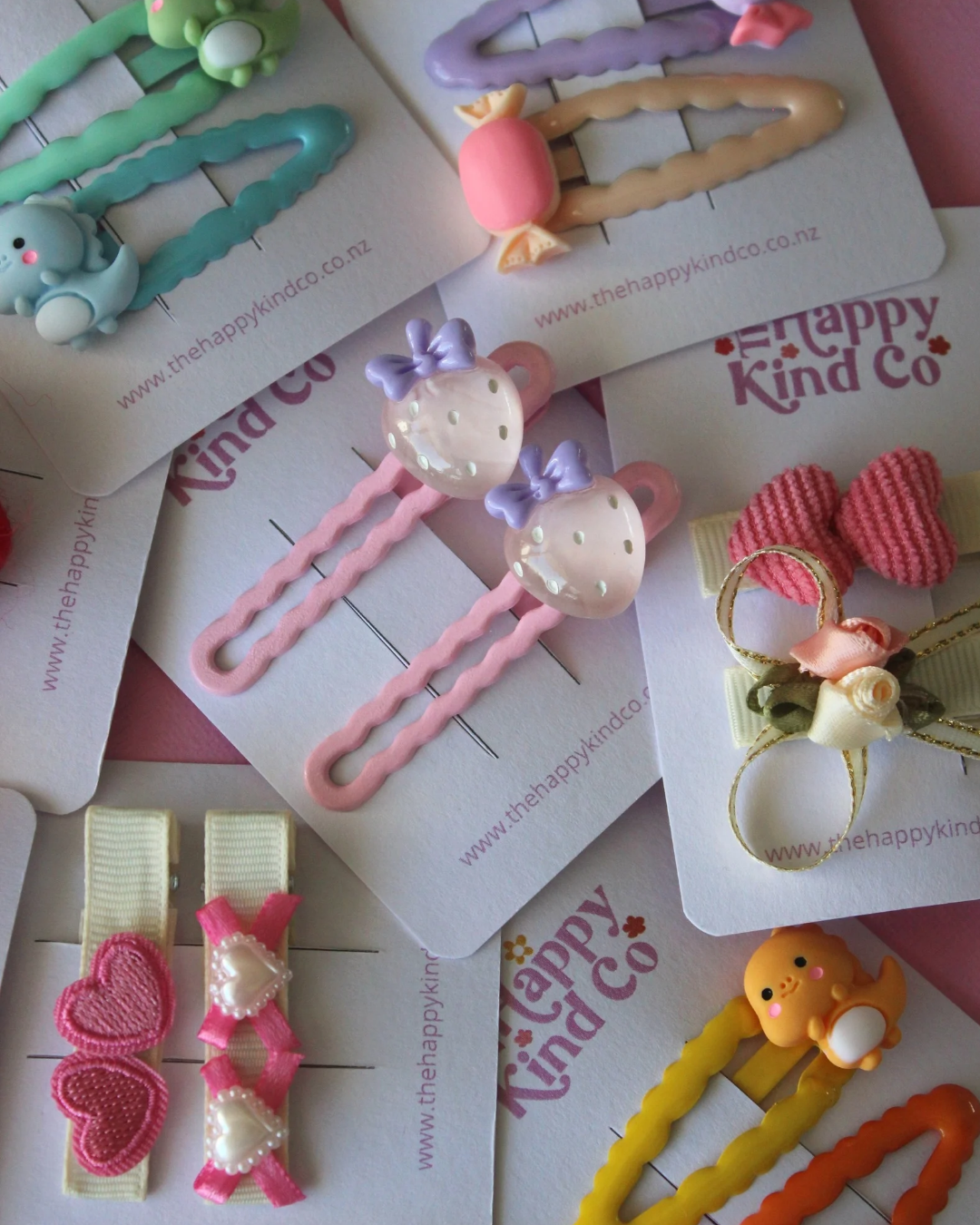 Sweetie Bow & Hearts Clips