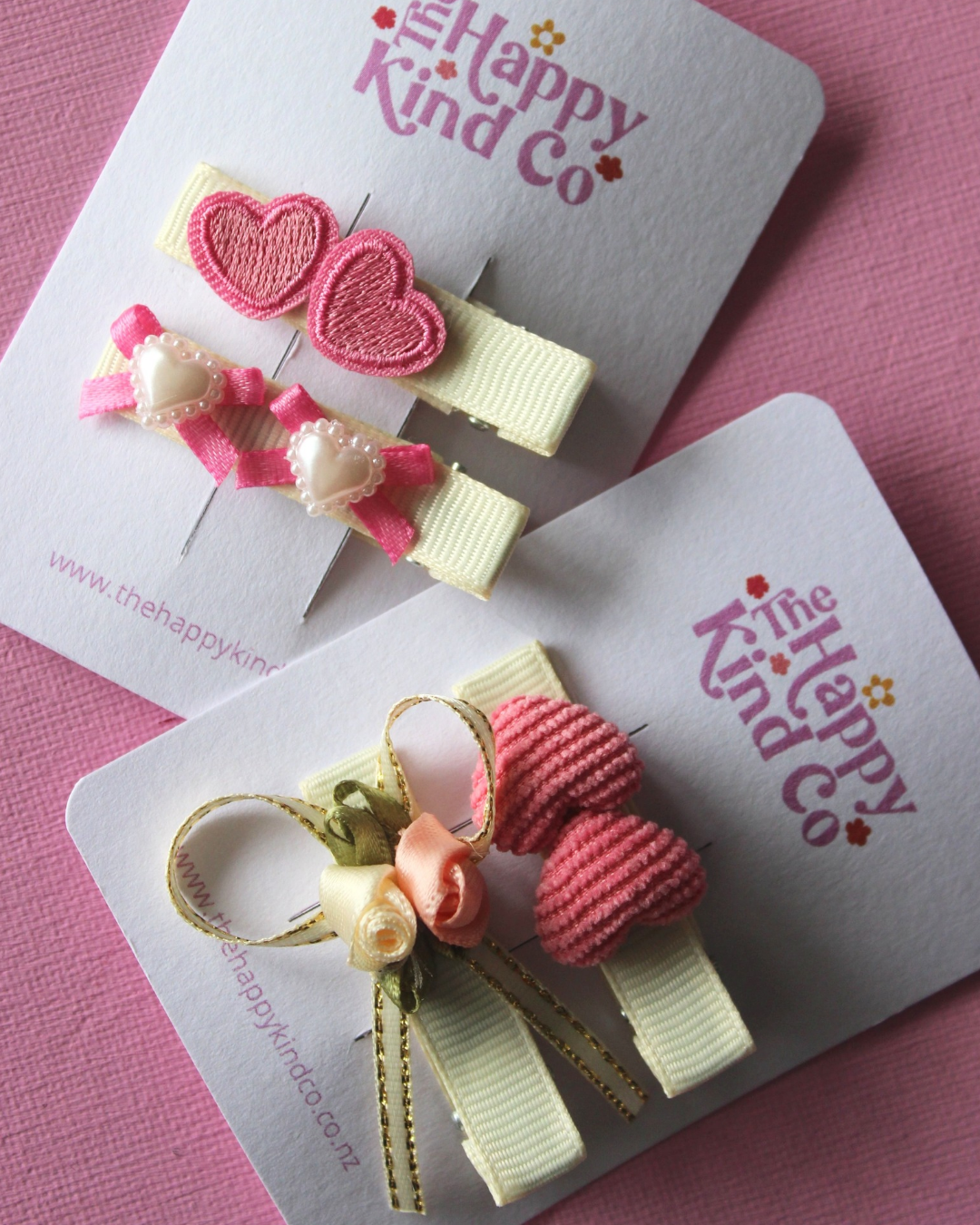 Vintage Bow & Heart Clips