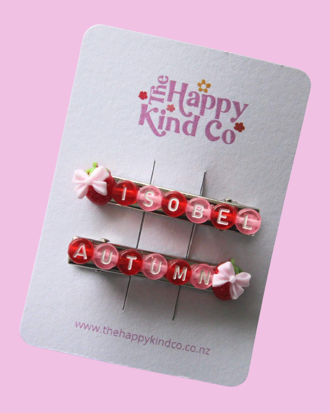 Berry Bow Name Clips