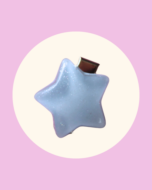 Baby Blue Glitter Star Clip Pop