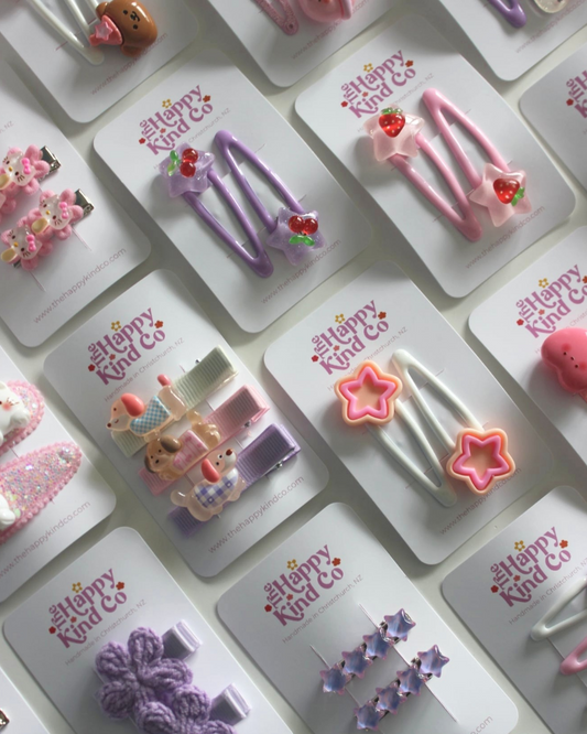 Lavender Crochet Flower Mini Clips
