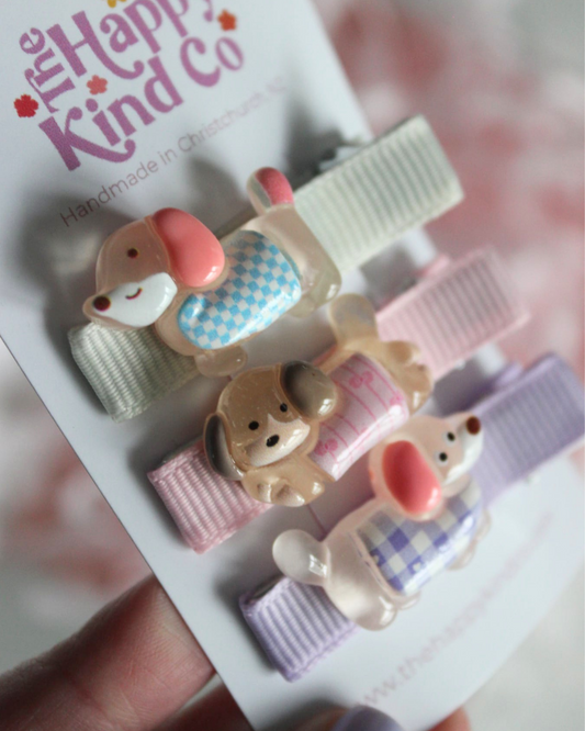 Pastel Pup Combo Clips (3 Pack)