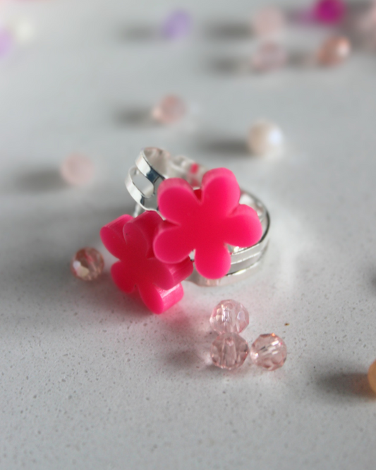 Pink Pop Daisy Ring