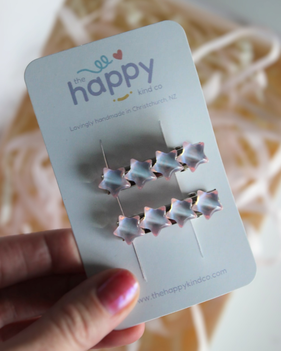 Rose Quartz Star Mini Clips