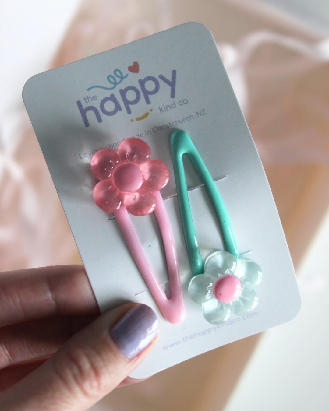 Watermelon Jelly Flower Snap Clips