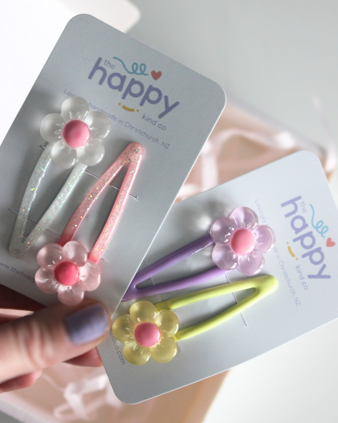 Glitter Jelly Flower Snap Clips