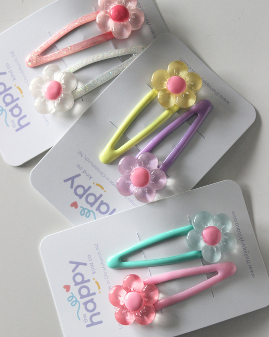 Watermelon Jelly Flower Snap Clips