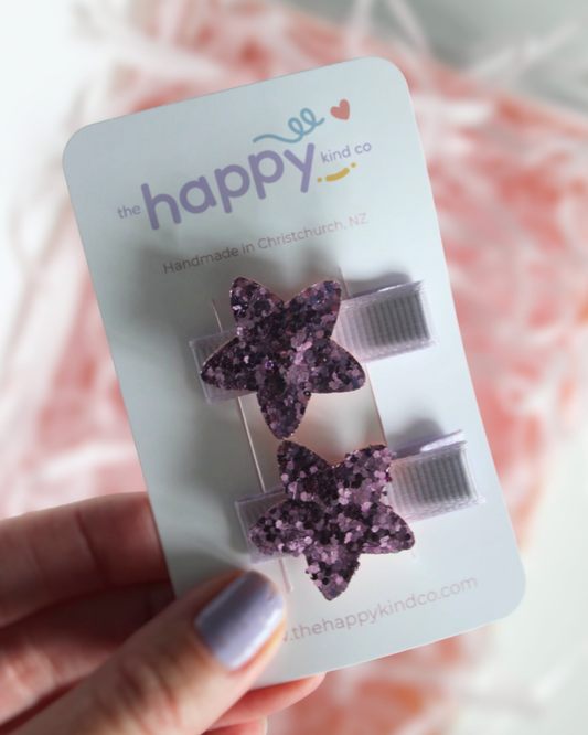 Glitter Star Mini Clips