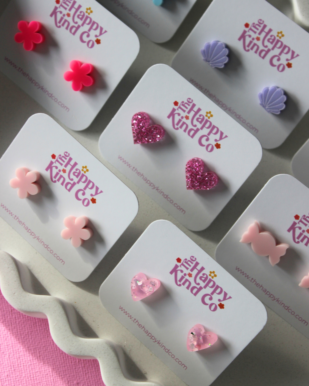 Candy Pink Flower Earrings