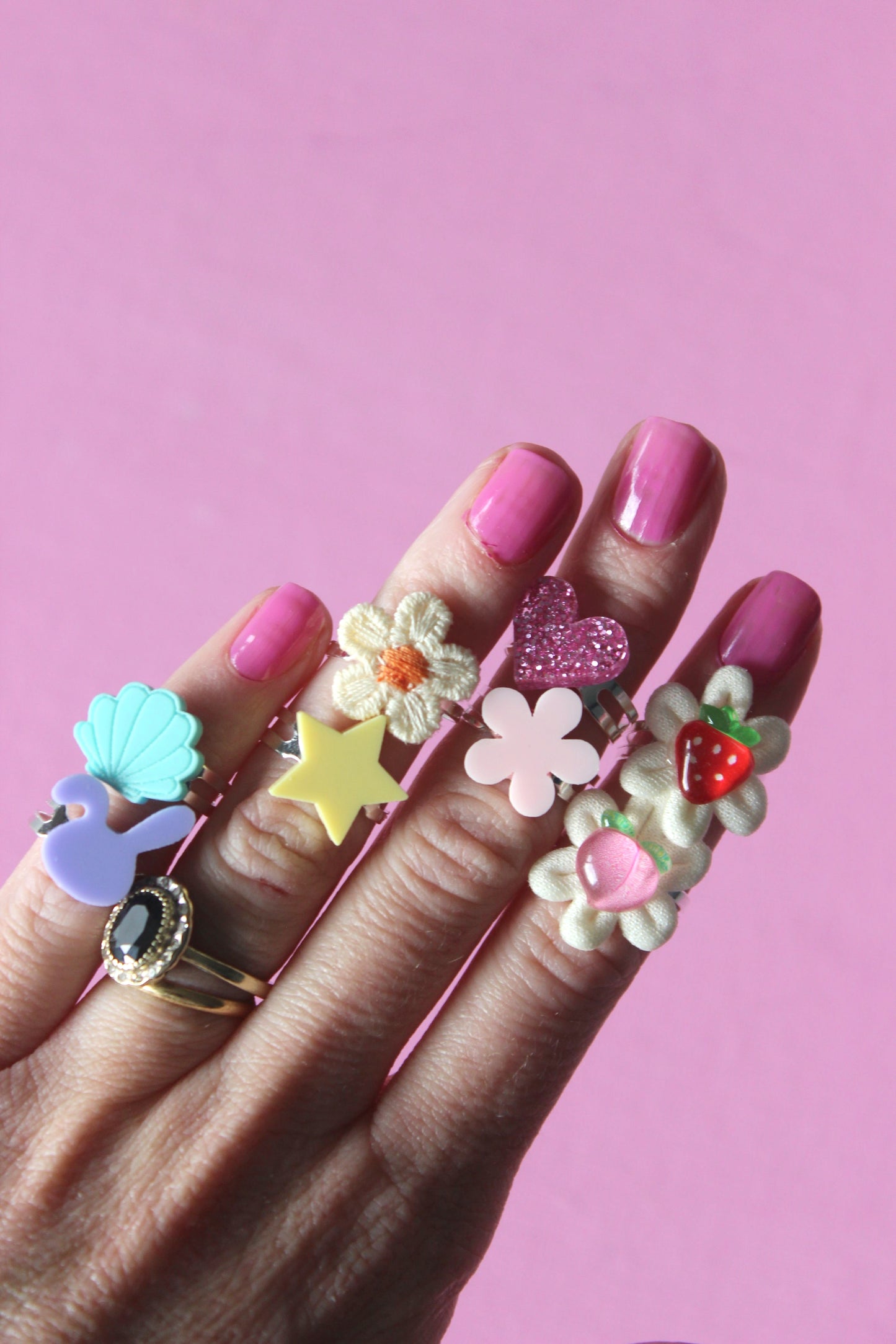 Aqua Shell Statement Ring