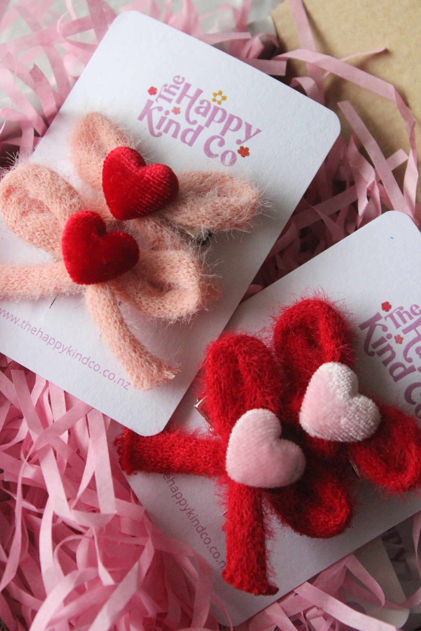 Fluffy Pigtail Bow Clips - Be My Galentine
