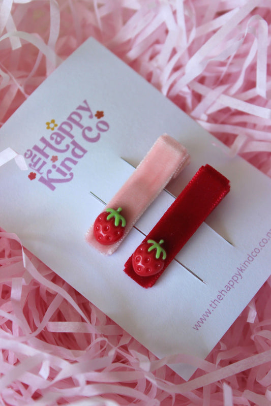 Berry Velvet Contrast Clips